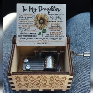 Various Small Sunflower You are my sunshine Hand crank music boxes.  Choose 1